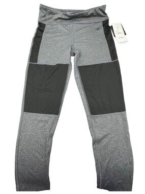 essenza athletic leggings gray black stretch elastic waist medium READ NEW